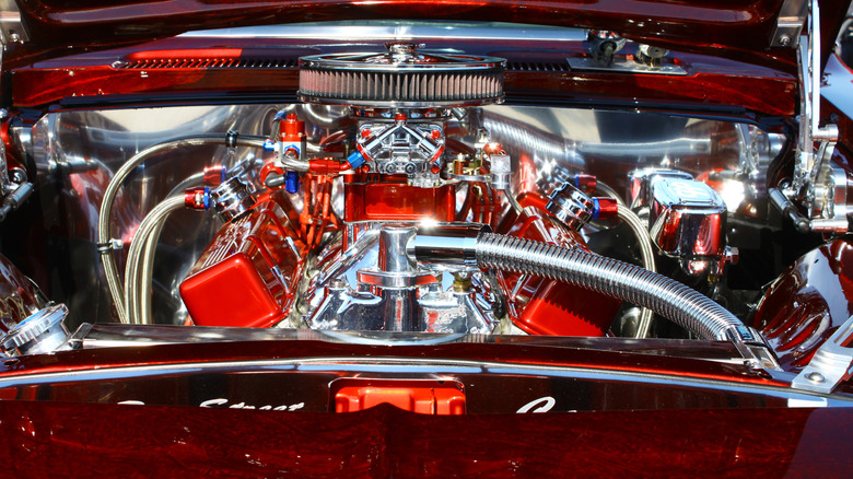 Camaro 383 engine in the Daffodil car show sponsored by the MPCC