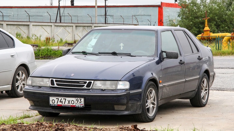 Saab 9000 parked in lot