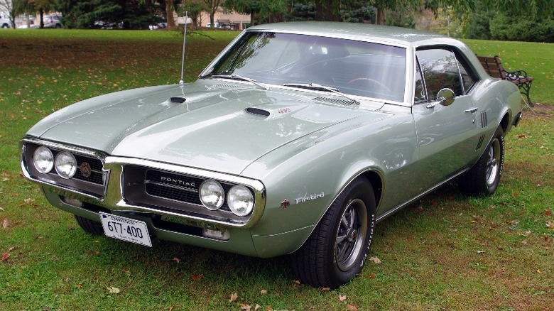 First generation Pontiac Firebird three-quarters front view