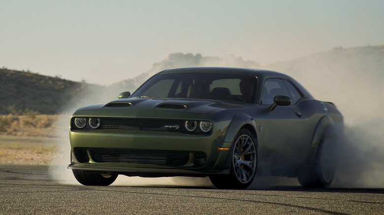 2022 Dodge Challenger SRT Hellcat with smoking tires