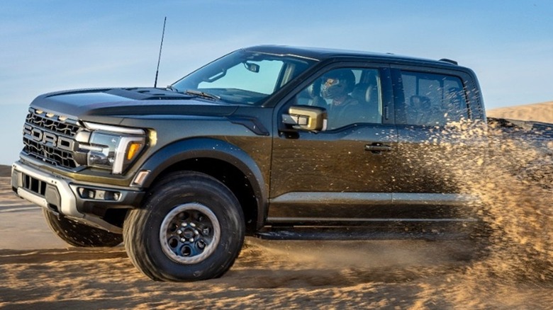 Ford F-150 Raptor off-roading on sand