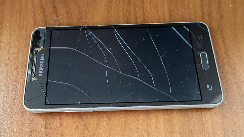 Broken Samsung Galaxy phone screen