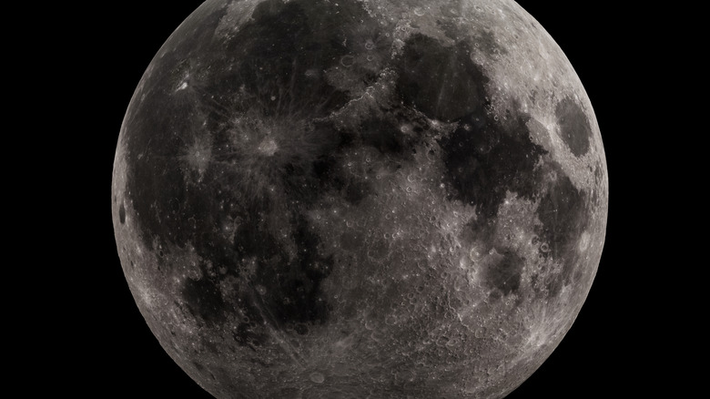 the moon showing craters and maria