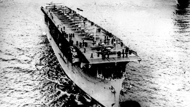Uss langley wooden decked aircraft carrier