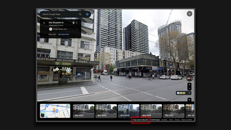 Street View imagery date