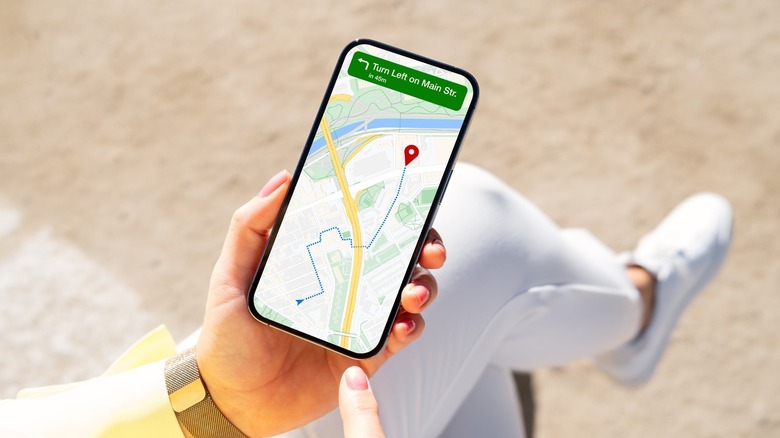Maps directions on a phone