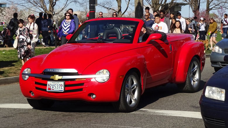 Red Chevrolet SSR at car show