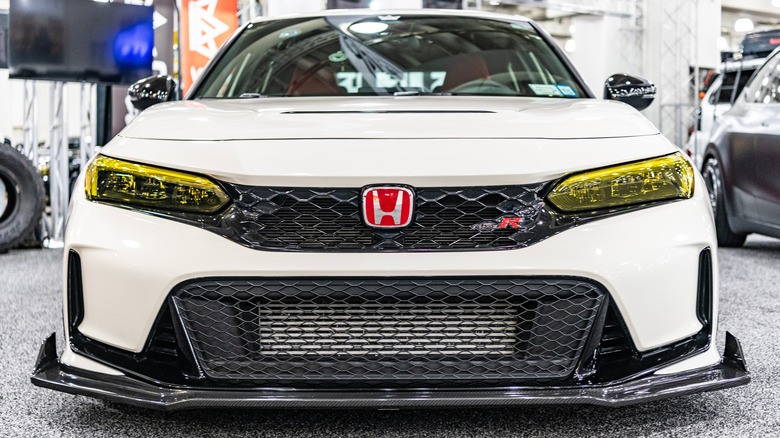 A white 2024 Honda Civic Type R seen head-on