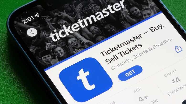 Ticketmaster app store listing