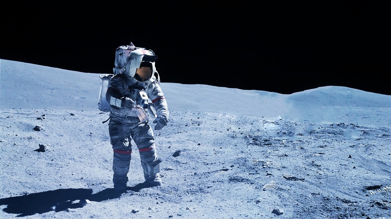 Astronaut walking on the Moon