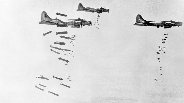 B-17s dropping bombs on Germany