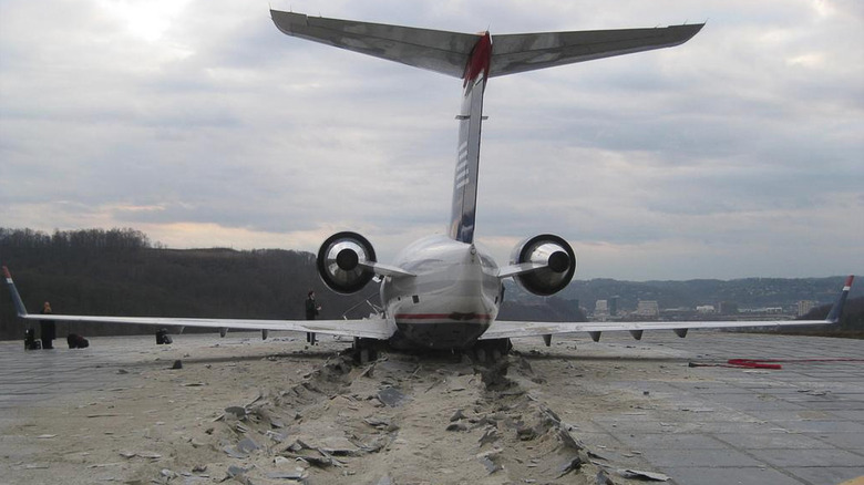 Runway after airplane overran and was stopped by EMAS