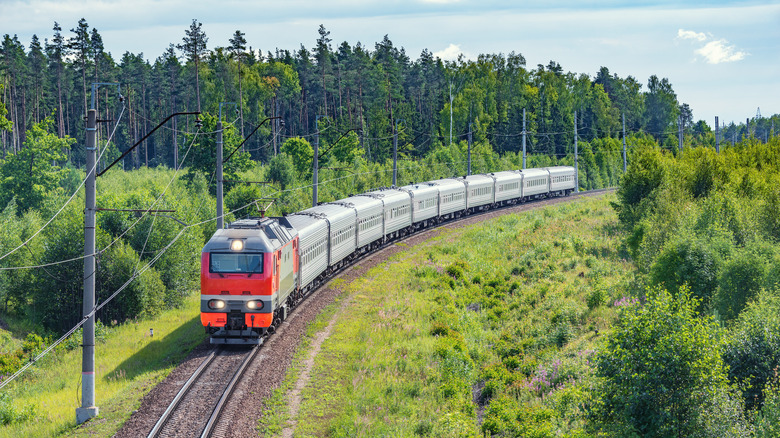 Summer morning train route