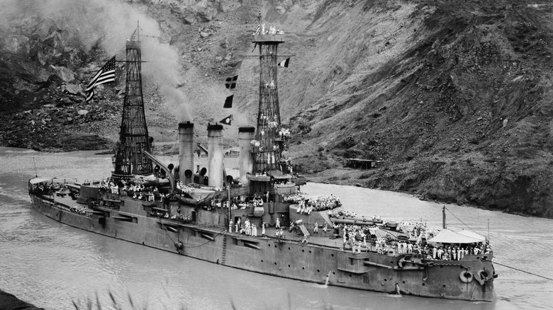 USS Ohio transiting Panama Canal