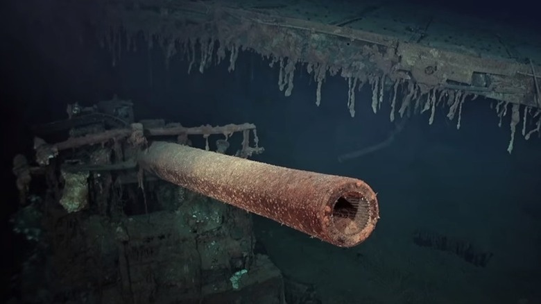 USS Wasp submerged gun