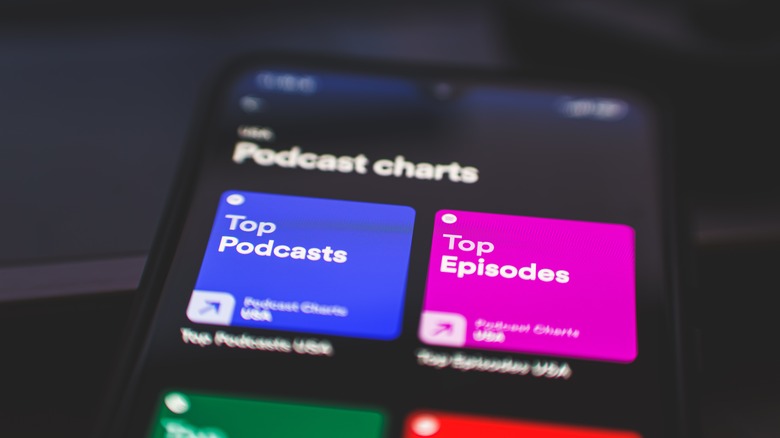 Podcast chart on Spotify