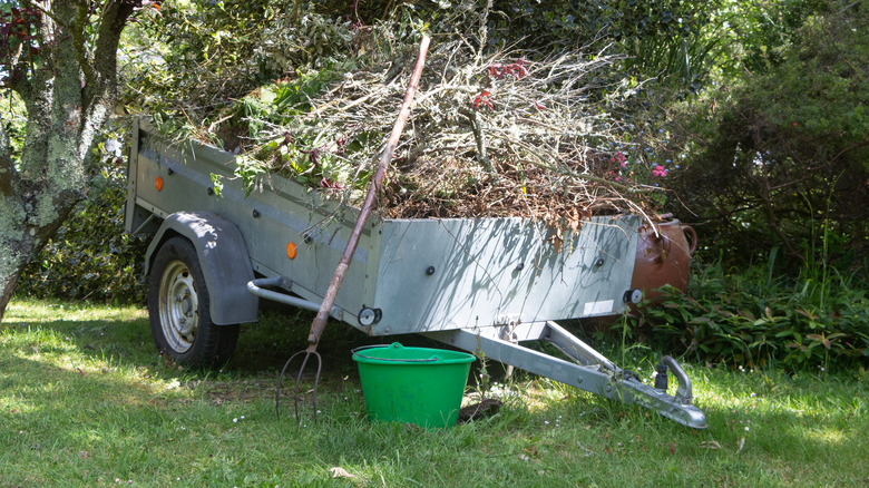 A trailer full of garden waste