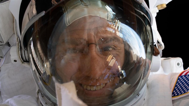 NASA astronaut Frank Rubio selfie during space walk