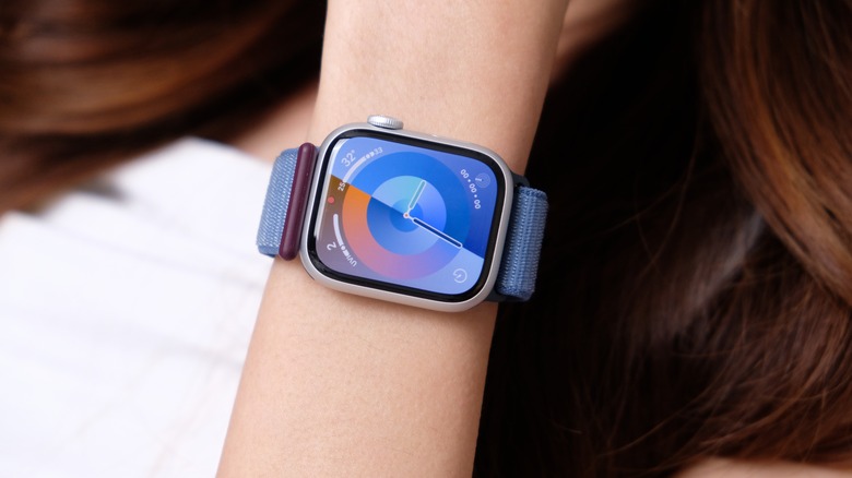 Woman wearing Apple Watch