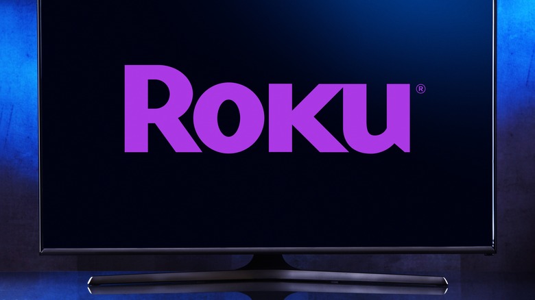 TV showing Roku logo