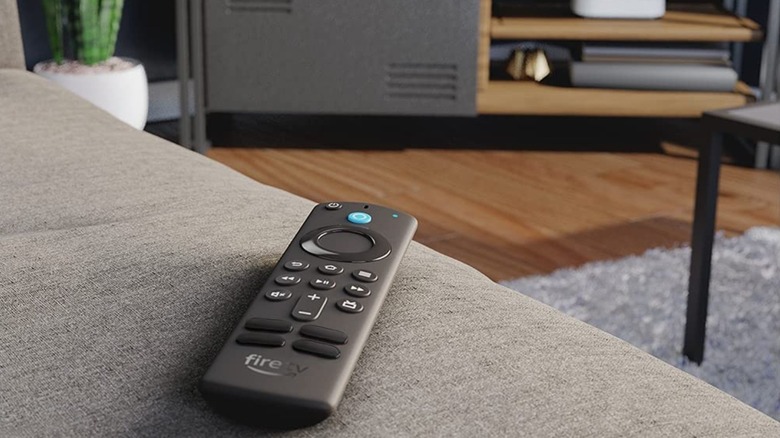 Fire TV remote on couch