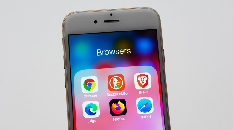 iPhone with browsers on the screen