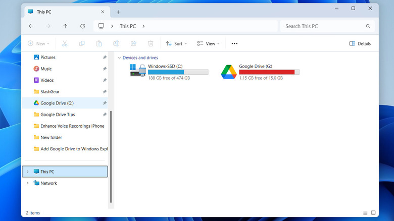 Google Drive in File Explorer on Windows 11