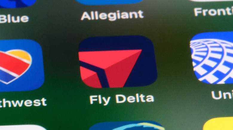 Delta app on phone screen