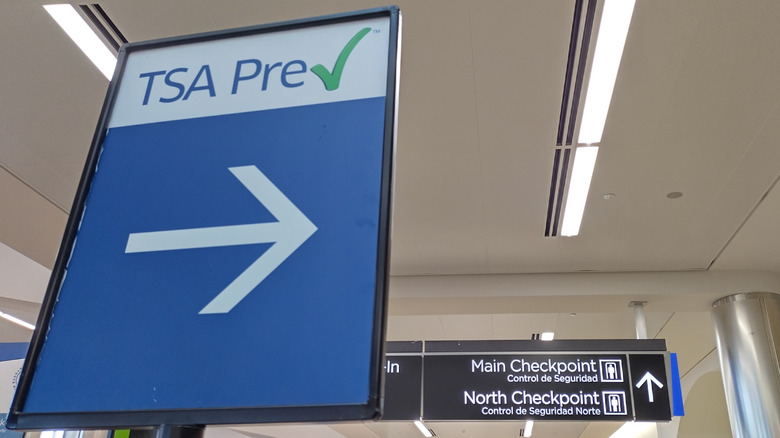 TSA PreCheck sign in airport