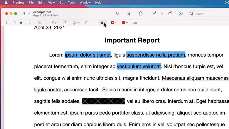 Annotate PDF in Preview app on Mac