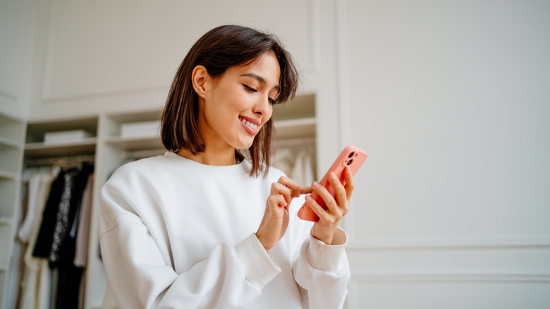 Woman using smartphone