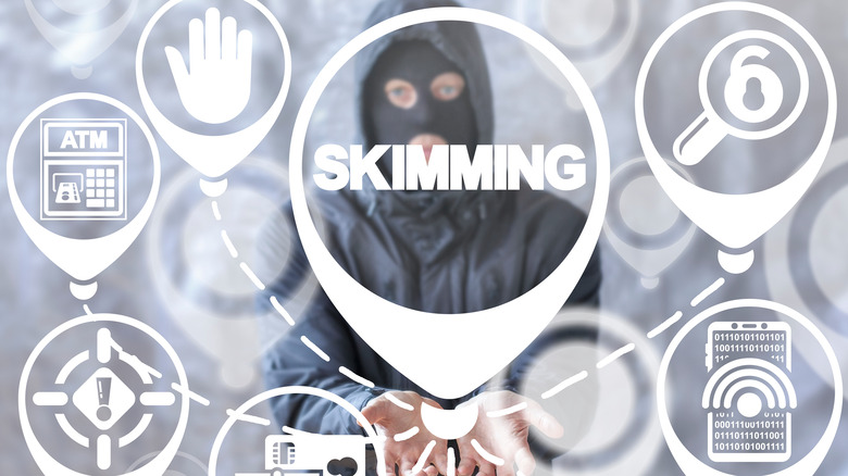 hooded man skimming concept