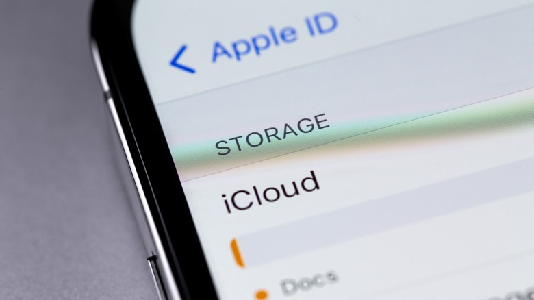 iCloud storage space on phone