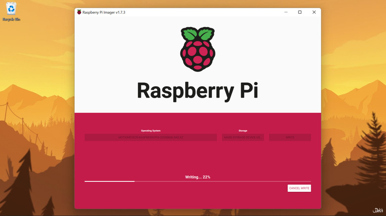 raspberry pi imager installing motionEyeOS