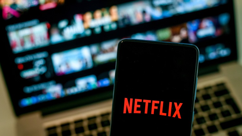 Netflix running on laptop and smartphone