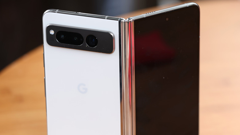 Google Pixel standing upright