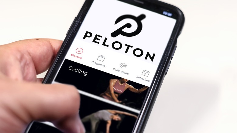 Peloton app smartphone screen