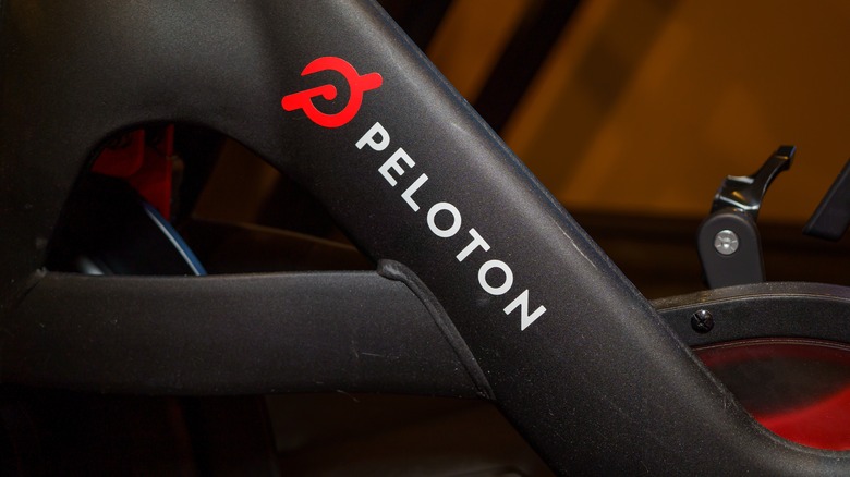 Peloton logo exercise bike frame
