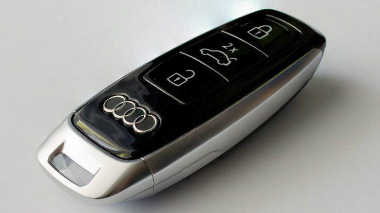 Close up of Audi slim key fob