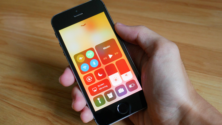 iPhone screen displaying Control Center