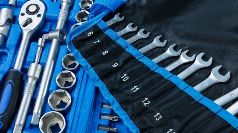 A mechanic's socket set and a wrench set