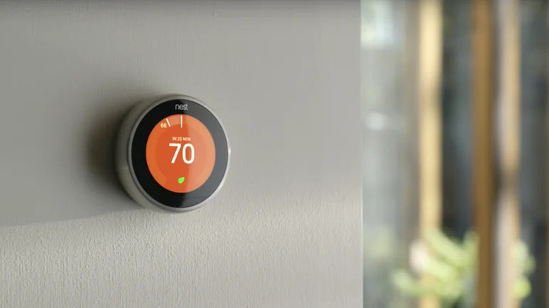 third gen Nest Learning Thermostat in room