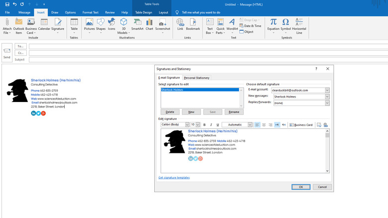 Outlook screenshot