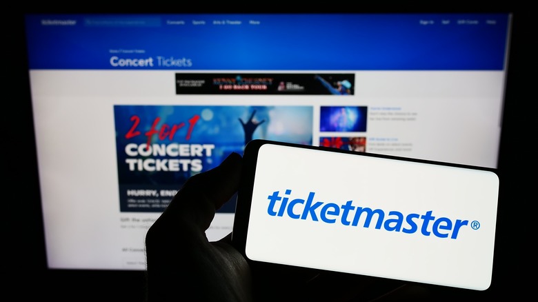 Ticketmaster logo on computer and phone