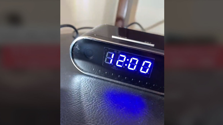 a hidden camera in an electronic alarm clock