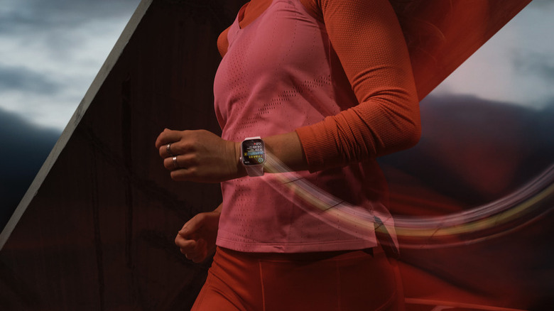 person exercising apple watch