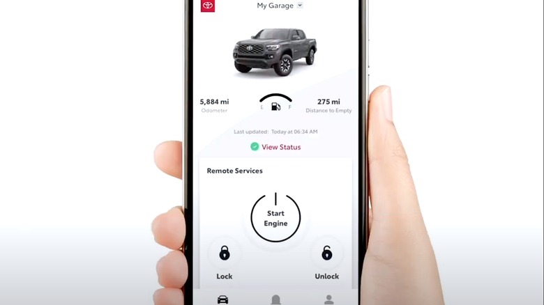 Toyota app in use