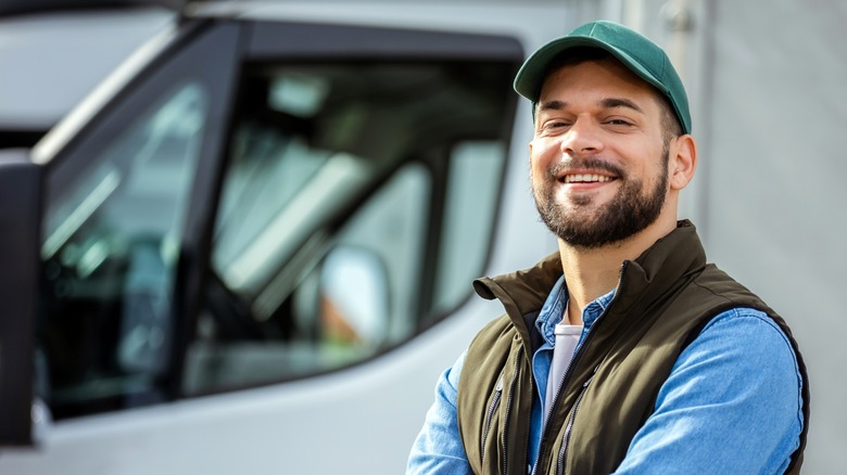 happy male truck driver