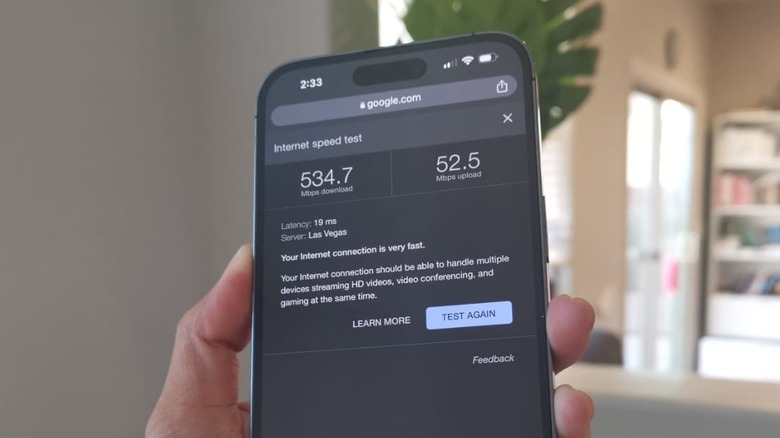 google.com internet speed test iPhone