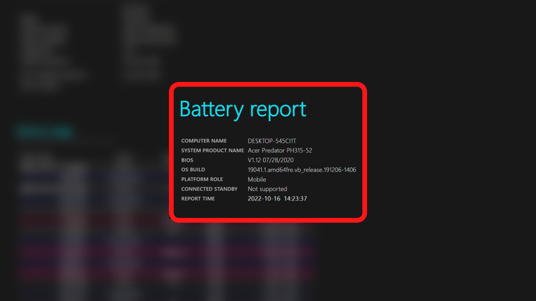 Battery report menu windows laptop